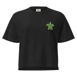 Recovery Turtle Embroidered Women's Heavyweight Boxy Tee - S | Sobervation