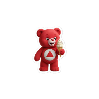 Red Serenity Cub Sticker – Ice Cream Edition – Bubble-Free Kiss-Cut Sticker - 3″×3″ | Sobervation
