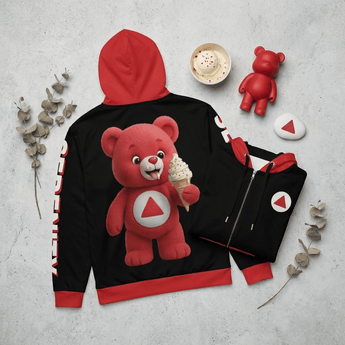Red Serenity Cub Zip Hoodie | Ruby's Sweet Side of Sobriety | Sobervation - 2XS All Over Print Zip Up Hoodie - Sobervation