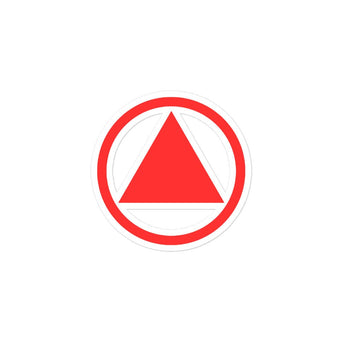 Red Sobriety Triangle Bubble-Free Sticker – Bold Recovery Symbol - 3″×3″ | Sobervation