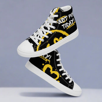 Just For Today High Top Sneakers - Bold Graffiti Recovery Shoes - White / 5 | Sobervation