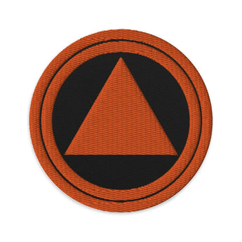 Orange Sobriety Symbol Embroidered Patch - Iron-On Sew-On Pin - Black | Sobervation