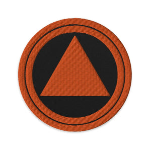 Orange Sobriety Symbol Embroidered Patch - Iron-On Sew-On Pin - Black | Sobervation