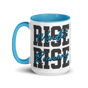 Rise Collection Mug with Color Inside – Inner Power in Every Sip - Blue / 11 oz | Sobervation