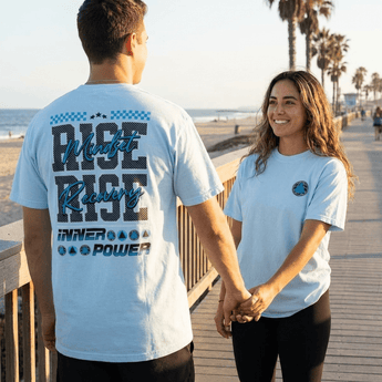 Rise Mindset Comfort Colors Tee – Embroidered Sobriety Symbol | Inner Power - Chambray Heavyweight Embroidered Tee - Sobervation