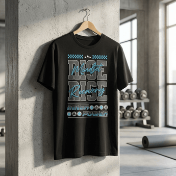 Rise Mindset Essential Tee | Recovery Motivation Sobriety T-Shirt | Sobervation - Black Graphic Print T Shirt - Sobervation