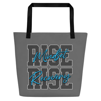 Rise Mindset Recovery Large Tote Bag - Default Title | Sobervation