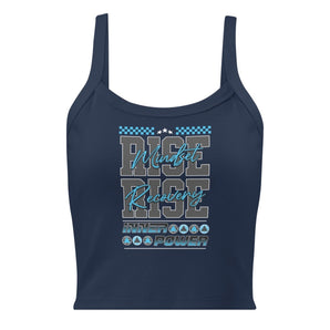 Rise Mindset Micro-Rib Tank – Women's Recovery Activewear | Inner Power - Solid Navy Blend / XS | Sobervation