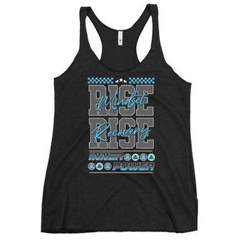 Rise Mindset Racerback Tank – Women's Recovery Activewear | Inner Power - Vintage Black / XS | Sobervation