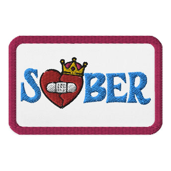 Royal Heart SOBER Embroidered Patch - Iron-On Sew-On Pin - Default Title | Sobervation