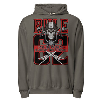 Rule 62 Skeleton Hoodie | Garment-Dyed Recovery Humor Sweatshirt - Pepper / S | Sobervation