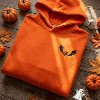 Scary Sober Night Classic Unisex Hoodie – Embroidered Front & Printed Back -Orange Embroidered Hoodie - Sobervation