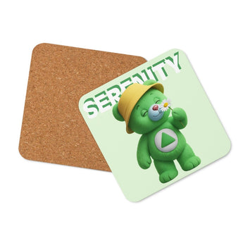 Serenity Cub – Chill Green Cork-Back Coaster - Default Title | Sobervation