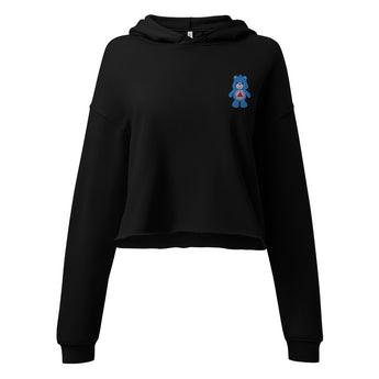 Serenity Cub Embroidered Women's Crop Hoodie – Recovery Apparel - Black / S | Sobervation