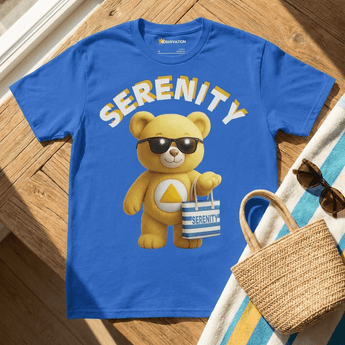 Serenity Cub Essential Tee | Yellow Edition – Beach Day Vibes | Sobriety T-Shirt - Royal Graphic Print T Shirt - Sobervation