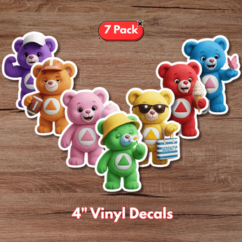 Serenity Cub Sticker Pack – 7 Kiss - Cut Vinyl Stickers (4") - Sticker Pack - Sobervation