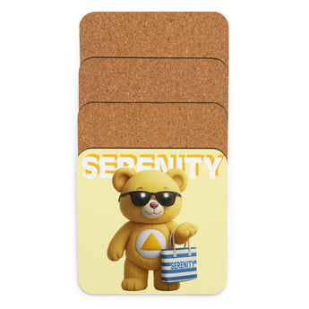 Serenity Cub – Sunny Yellow Cork-Back Coaster - Default Title | Sobervation
