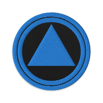 Sky Blue Sobriety Symbol Embroidered Patch - Iron-On Sew-On Pin - Black | Sobervation