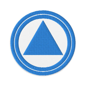 Sky Blue Sobriety Symbol Embroidered Patch - Iron-On Sew-On Pin - White | Sobervation