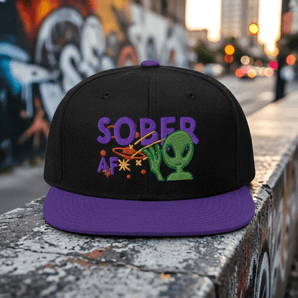 Sober AF Alien | Embroidered Snapback Hat - Classic Snapback - Sobervation