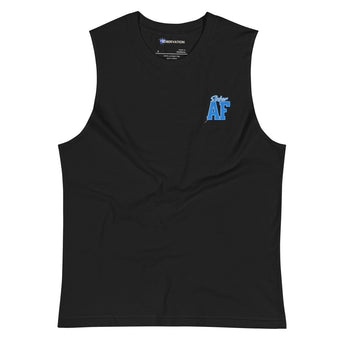 SOBER AF Embroidered Muscle Shirt | Unisex Tank - Black / S | Sobervation