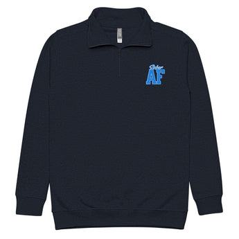 SOBER AF Embroidered Pullover | Unisex Fleece Quarter-Zip - Navy / S | Sobervation