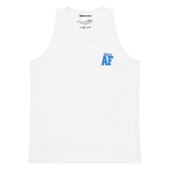 SOBER AF Embroidered Tank Top | Men's Premium - White / S | Sobervation
