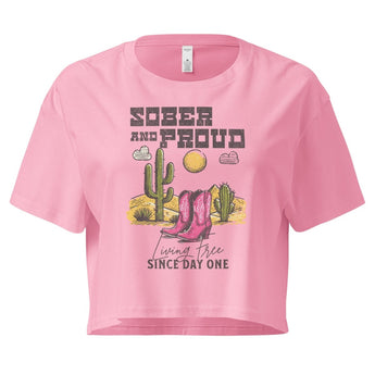 SOBER AND PROUD – Cowgirl Crop Top - Bubblegum / XS | Sobervation