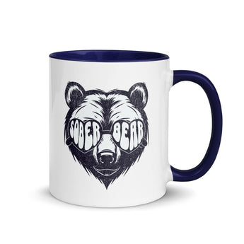 Sober Bear Heart Shades Color Inside Mug – Cool Vibes Recovery Mug - Default Title | Sobervation