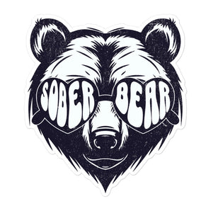 Sober Bear Cool Vibes Vinyl Sticker - Durable Waterproof Decal - 5.5″×5.5″ | Sobervation