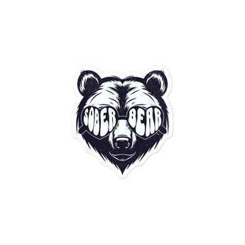 Sober Bear Cool Vibes Vinyl Sticker - Durable Waterproof Decal - 3″×3″ | Sobervation