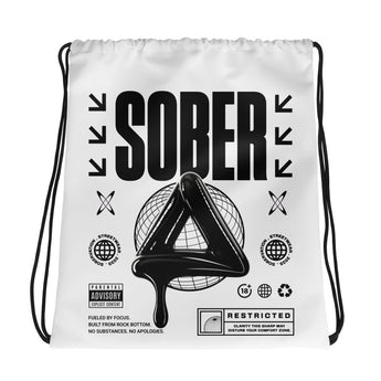 SOBER Black Label Drawstring Bag – Melting Symbol Streetwear - Default Title | Sobervation