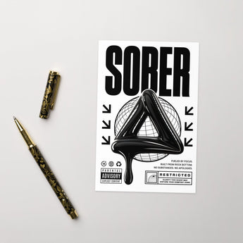 SOBER Black Label Greeting Card – Melting Symbol Recovery Card - Default Title | Sobervation