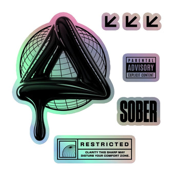 SOBER: Black Label Holographic Sticker Sheet – 7 Stickers on One Sheet - Default Title | Sobervation