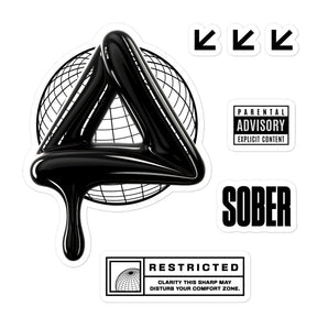 SOBER: Black Label Matte Sticker Sheet – 7 Stickers on One Sheet - Default Title | Sobervation
