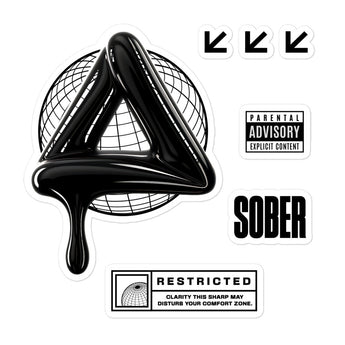 SOBER: Black Label Matte Sticker Sheet – 7 Stickers on One Sheet - Default Title | Sobervation