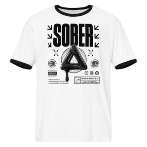 SOBER Black Label Ringer Tee – Melting Symbol Streetwear - S | Sobervation