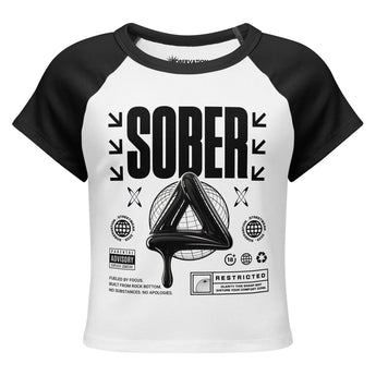 SOBER Black Label Raglan Baby Tee – Melting Symbol Streetwear - S | Sobervation