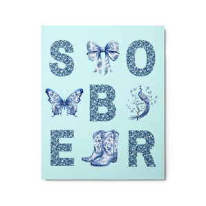 SOBER – Blue Chinoiserie Metal Wall Art - Default Title | Sobervation