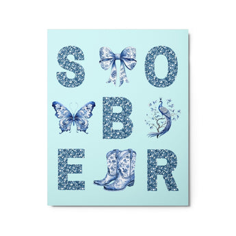 SOBER – Blue Chinoiserie Metal Wall Art - Default Title | Sobervation