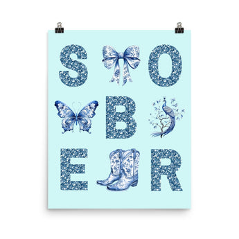 SOBER – Blue Chinoiserie Poster - Default Title | Sobervation