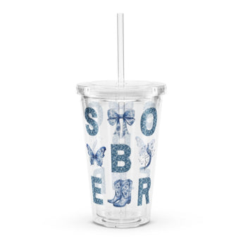SOBER – Blue Chinoiserie Recovery Tumbler (16 oz) - Default Title | Sobervation