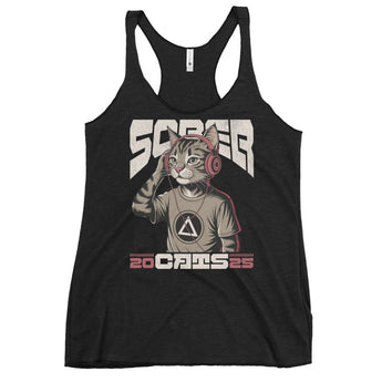 Sober Cats 25 – Women’s Racerback Tank - XS | Sobervation