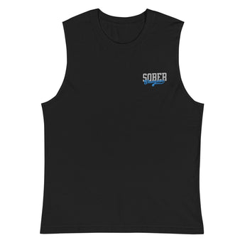 Sober Champion Embroidered Muscle Shirt | Unisex Tank - Black / S | Sobervation