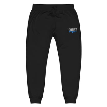 Sober Champion Embroidered Unisex Fleece Sweatpants | Premium Recovery Apparel - Black / XS | Sobervation