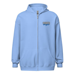 Sober Champion Heavy Blend Zip Hoodie – One Day at a Time - Carolina Blue / S | Sobervation