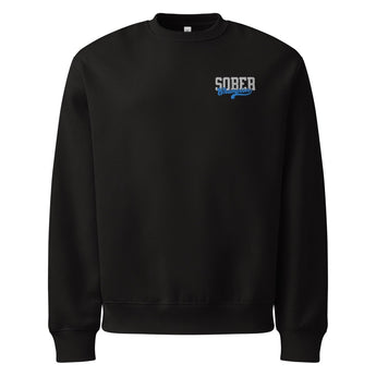 Sober Champion Oversized Heavyweight Sweatshirt – Embroidered Left Chest - Black / S | Sobervation