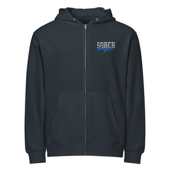 Sober Champion Lane Seven Premium Full Zip Hoodie – Embroidered - Navy / S | Sobervation