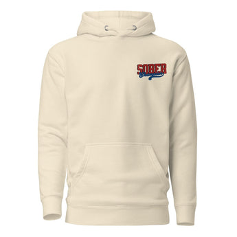 Sober Champion Cotton Heritage Premium Hoodie – Embroidered Left Chest - Bone / S | Sobervation