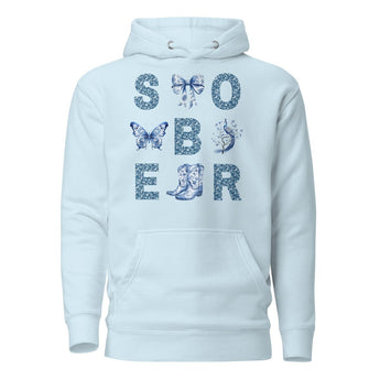 SOBER – Chinoiserie Premium Hoodie - Sky Blue / S | Sobervation